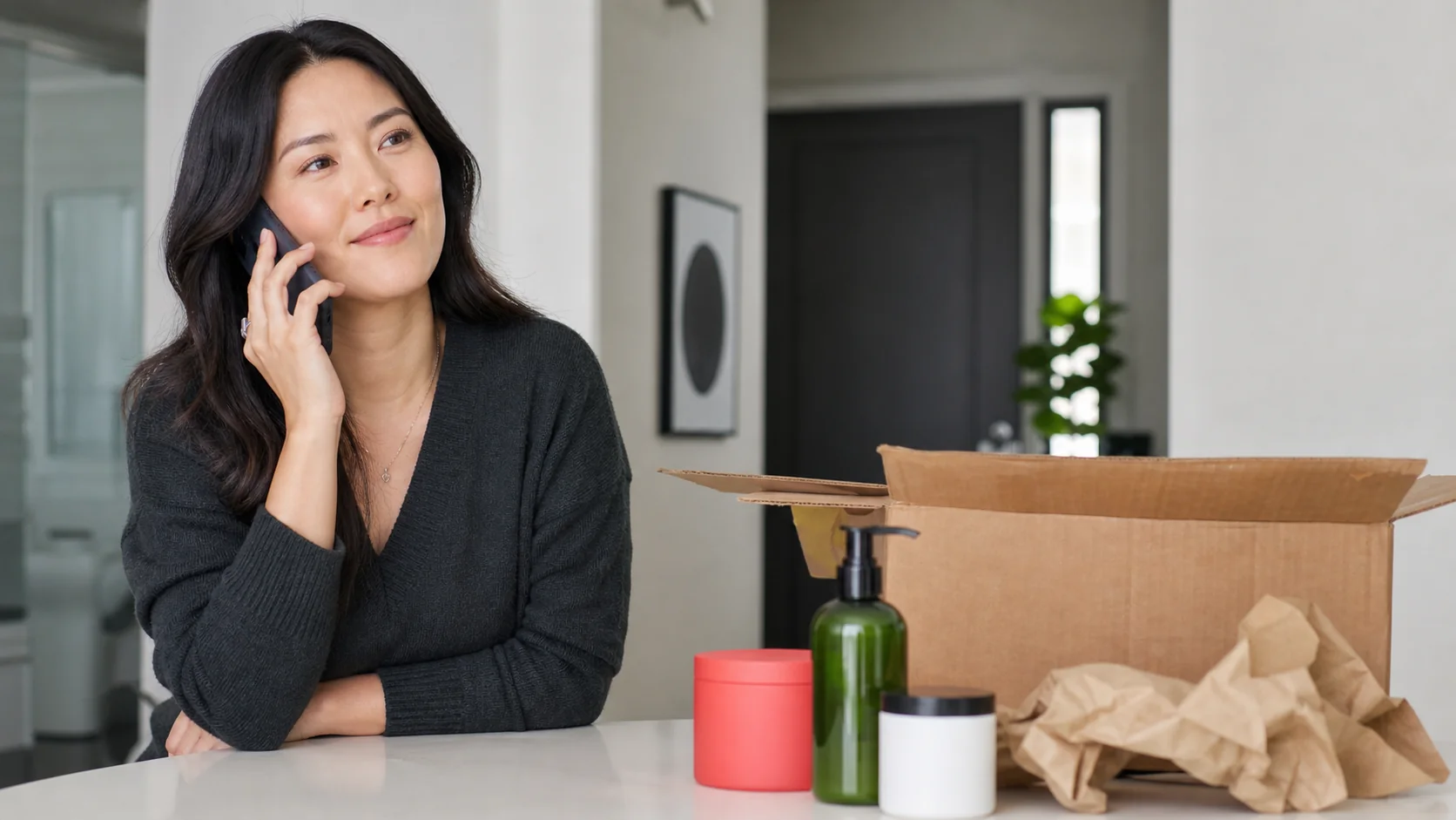 Customer service conversation connected to order data