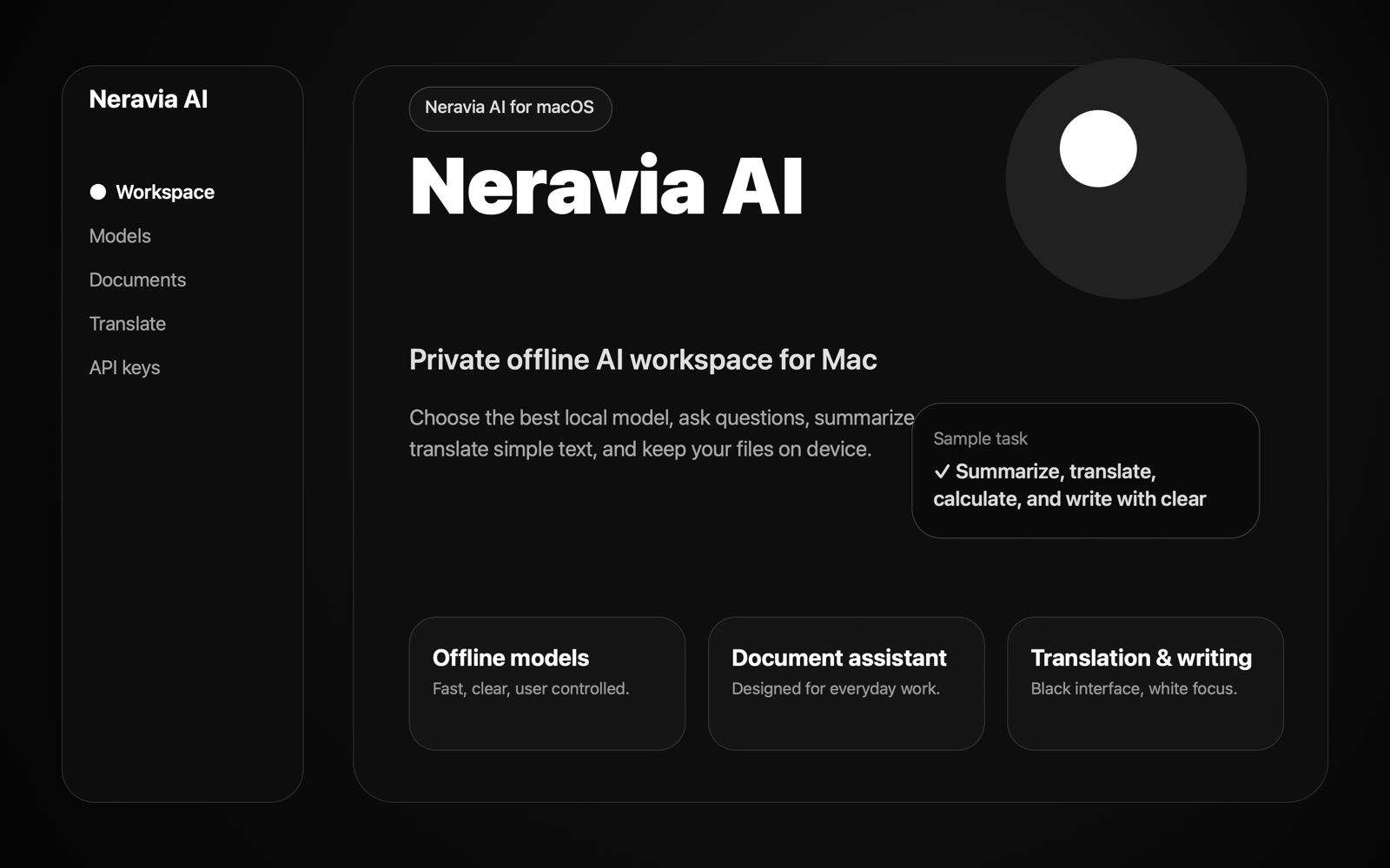 Neravia AI document workspace on Mac
